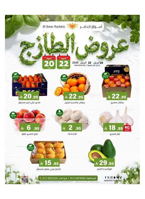Fresh Deals from Al Amer Market until 22nd April - Al Amer Market KSA Offers & Promotions catalogue cover