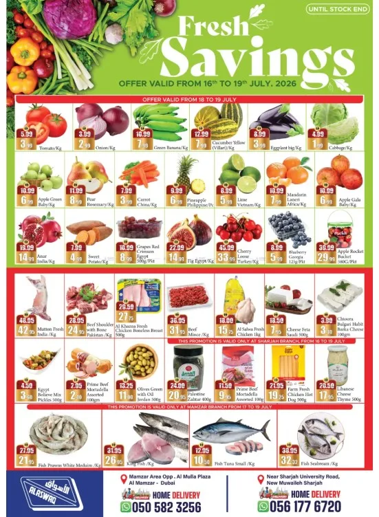 Fresh Savings - Dubai & Sharjah from RAK National Markets until 19th July - RAK National Markets UAE Offers & Promotions catalogue cover